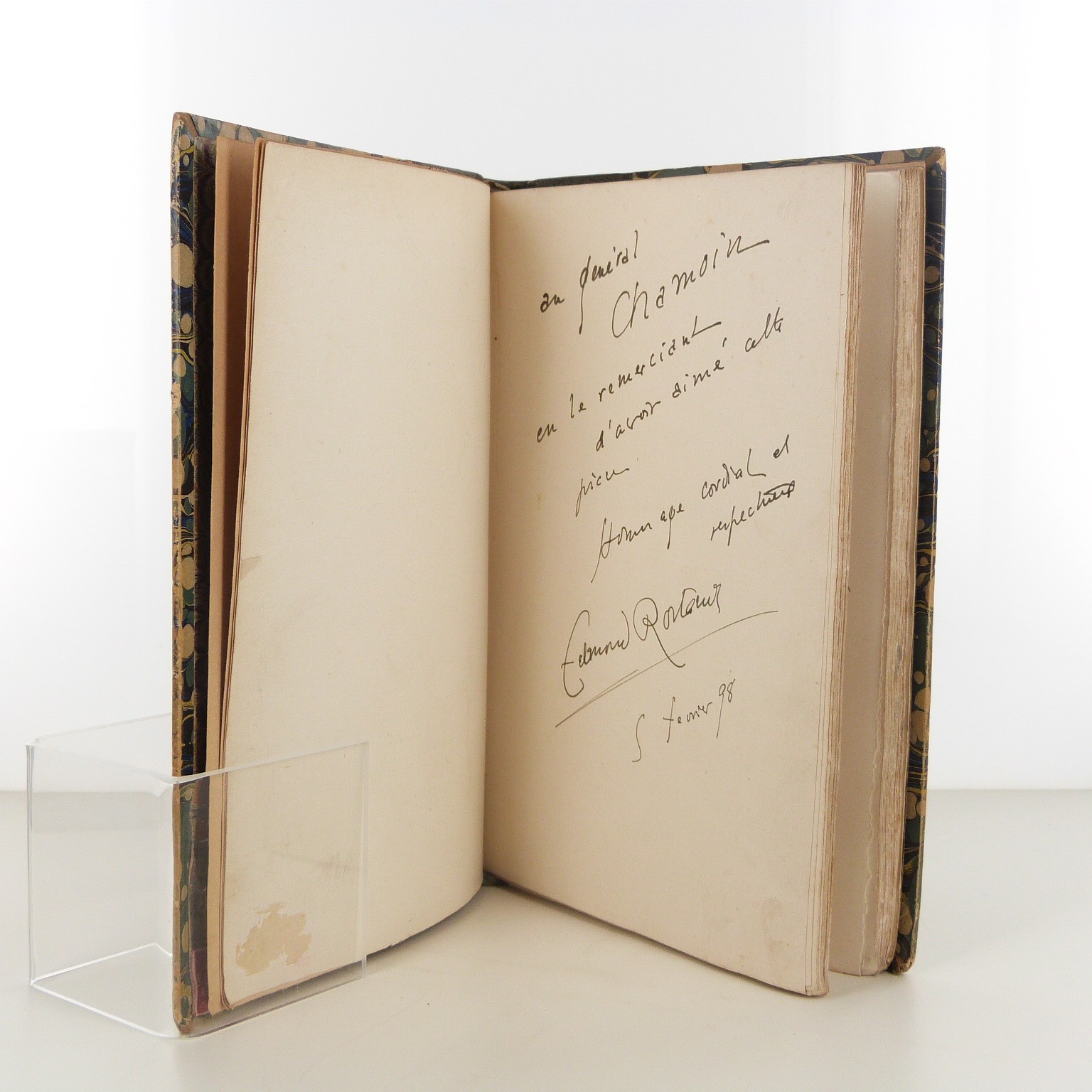 Envoi autographe signé d'Edmond Rostand au général Chamoin