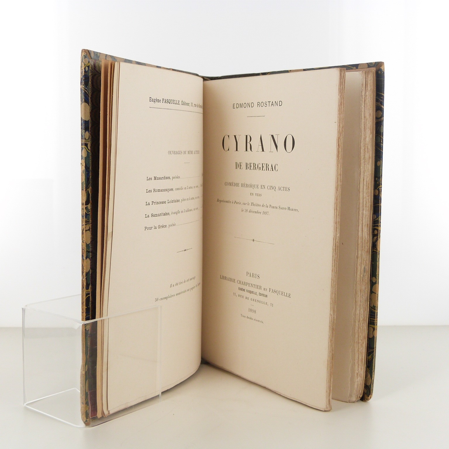 Page de titre de l'édition originale de Cyrano de Bergerac - 1898 - envoi autographe