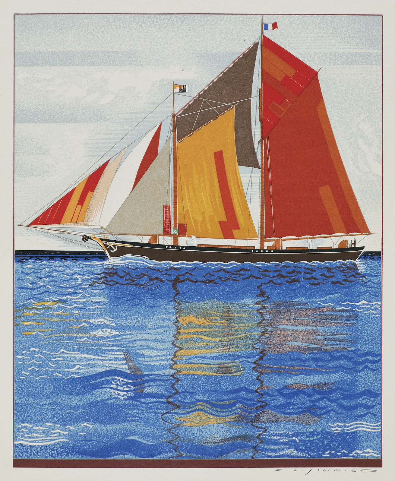 Illustration du Peau-Brune, le yacht de Schmied