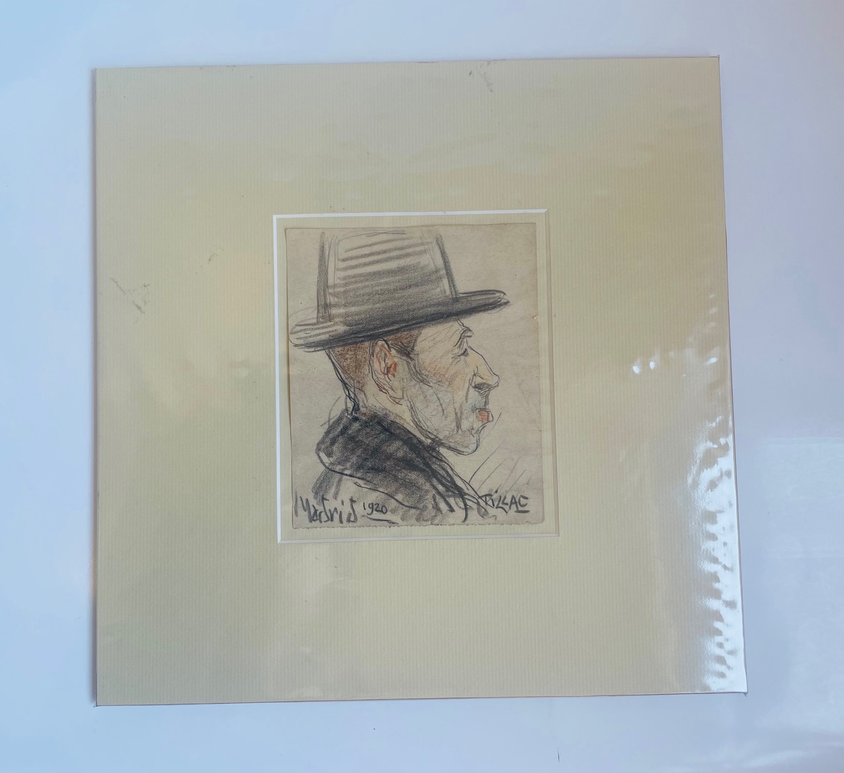 Dessin original Homme Madrid 1920 de Pablo TILLAC