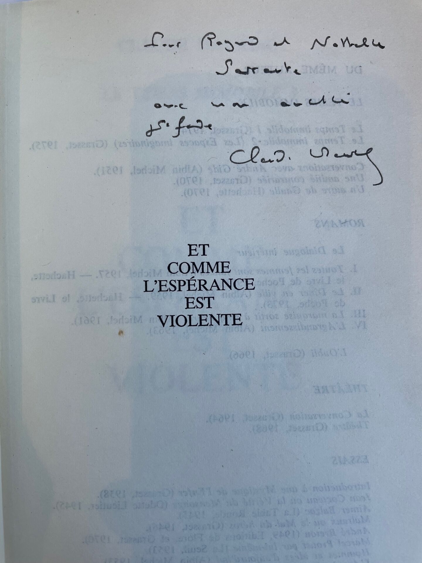 LE TEMPS IMMOBILE. - Librairie KOEGUI