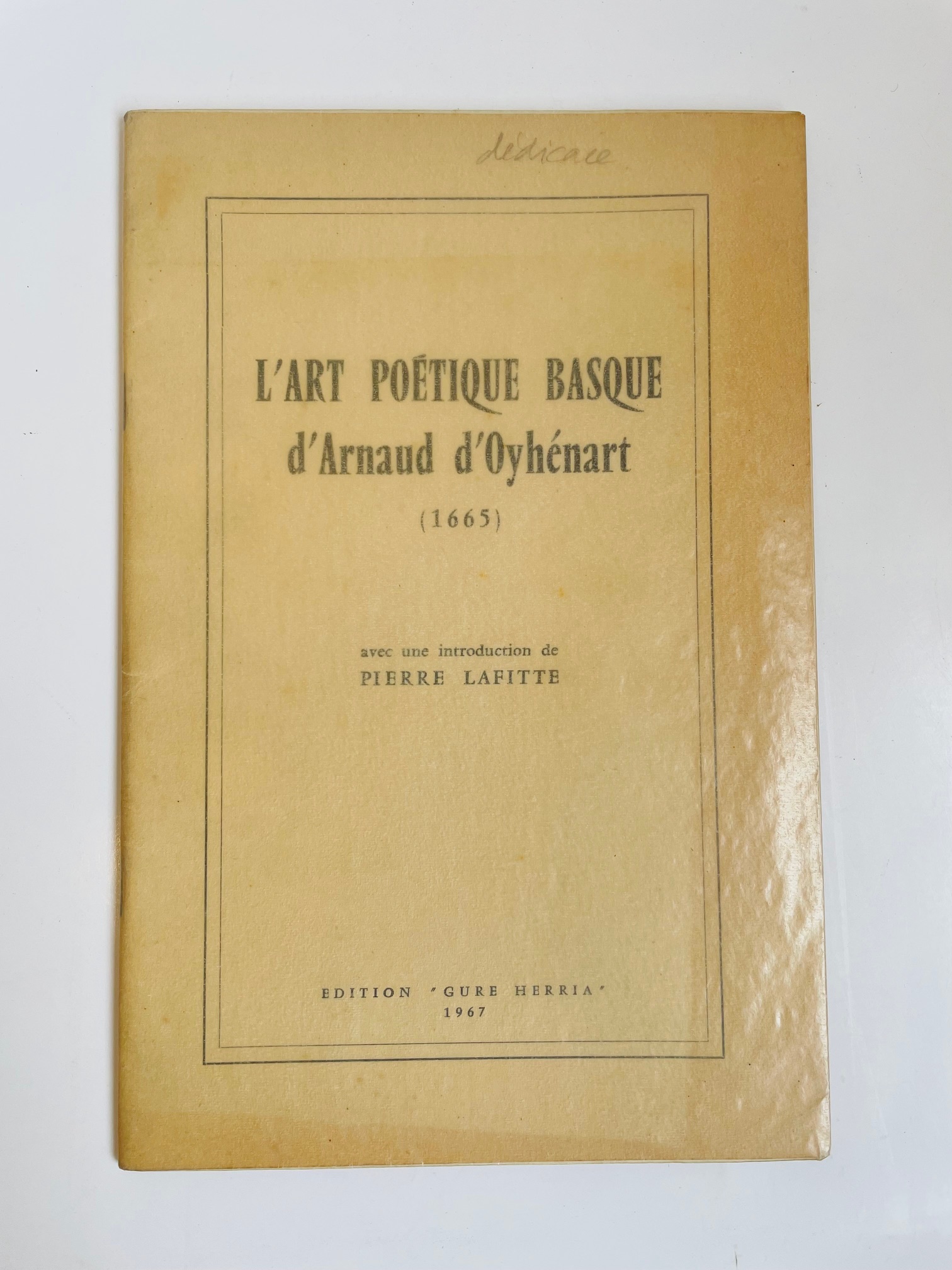 L'art poétique basque d'Arnaud d'Oyhénart (1665)