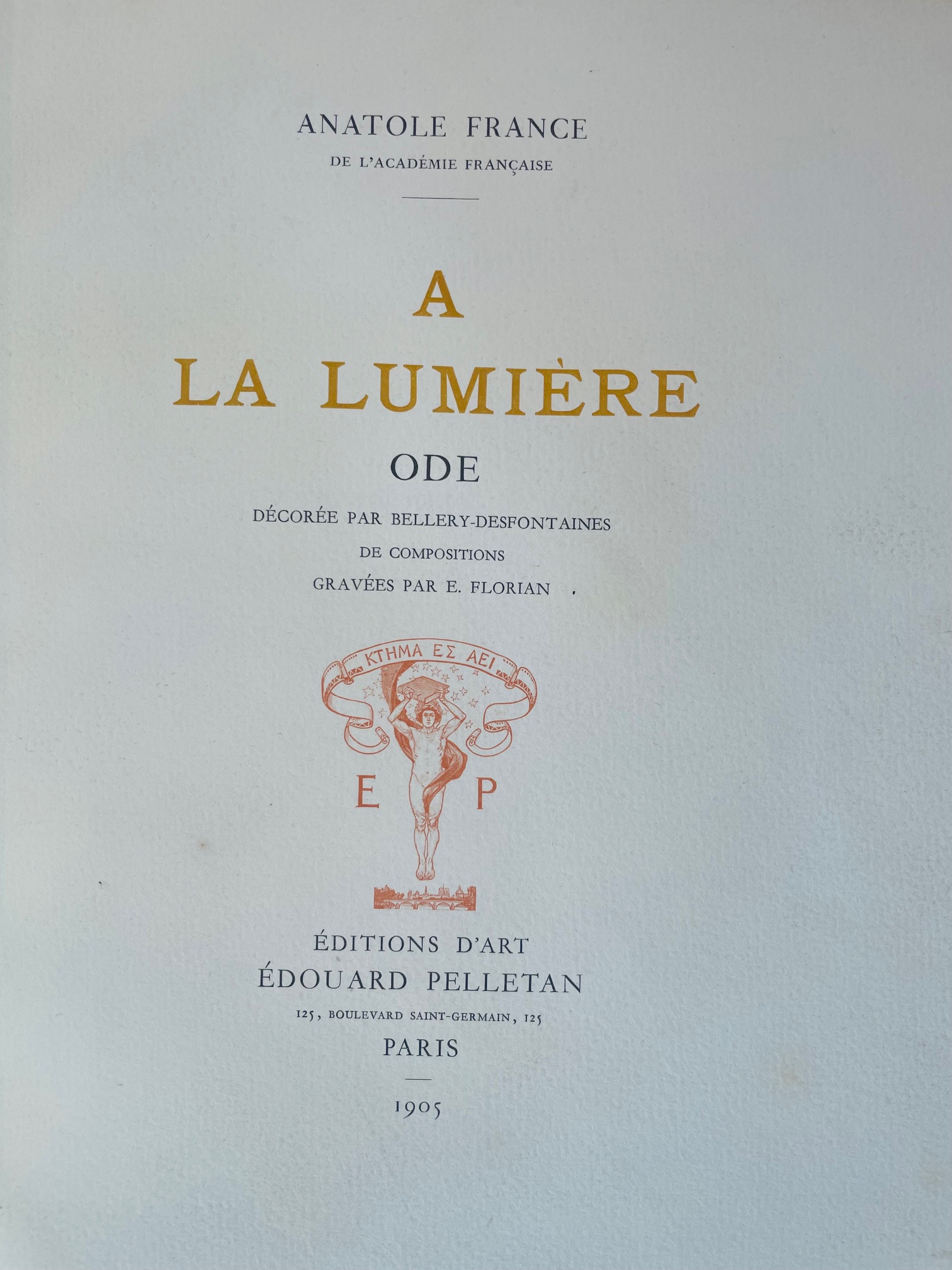 A la lumière. Ode,