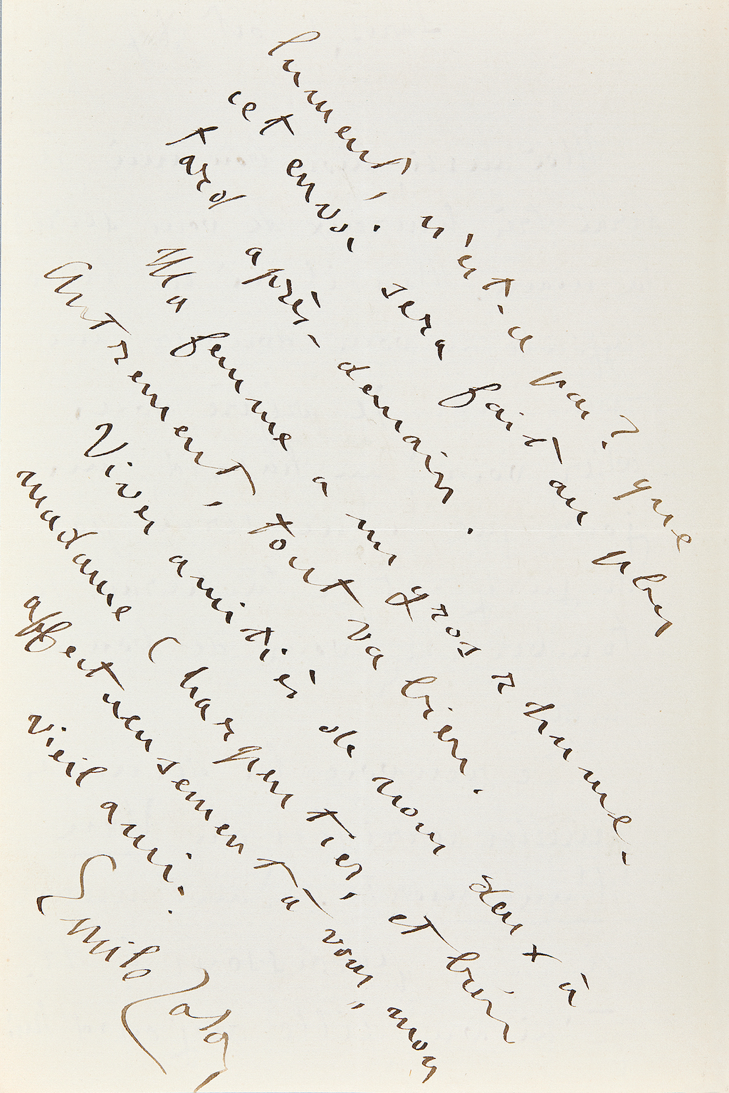 Lettre autographe signée au sujet de La bête humaine