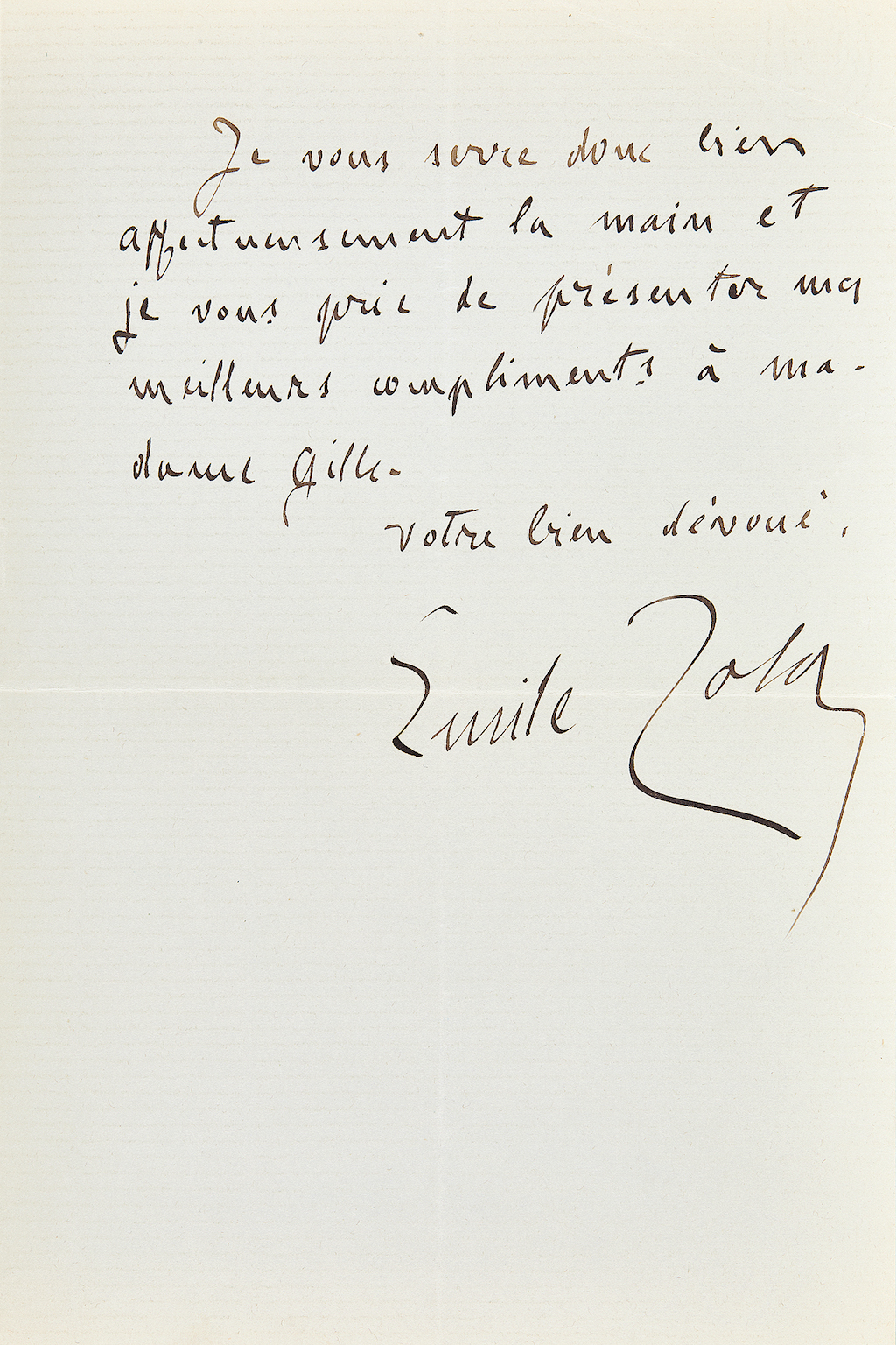 Lettre autographe signée Zola au sujet de La Débâcle