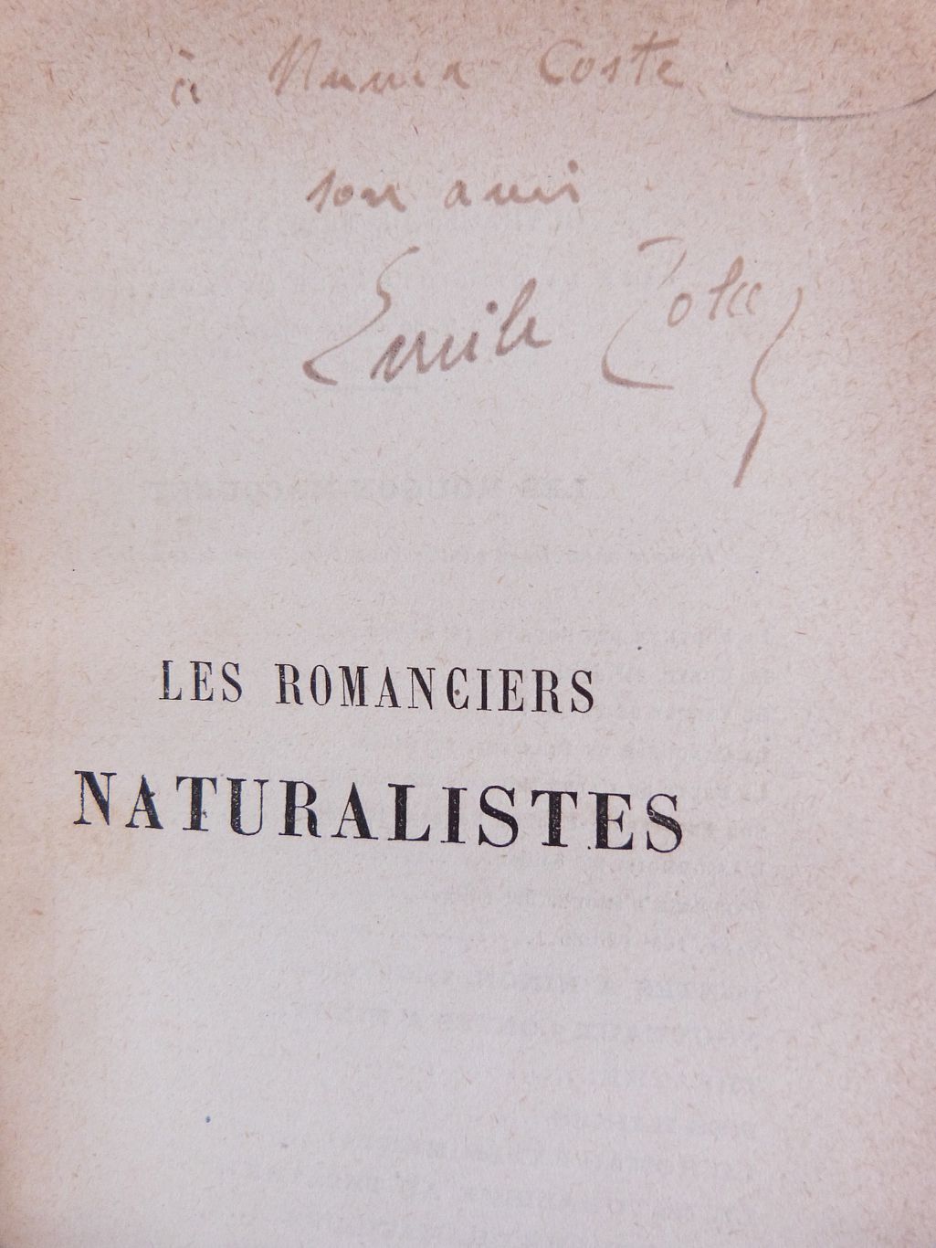 Les Romanciers naturalistes.